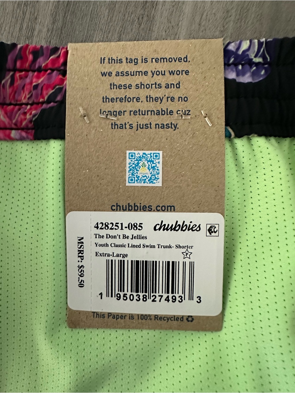 Chubbies The Don't Be Jellies Youth Classic Lined Swim Trunk - Picture 7 of 7